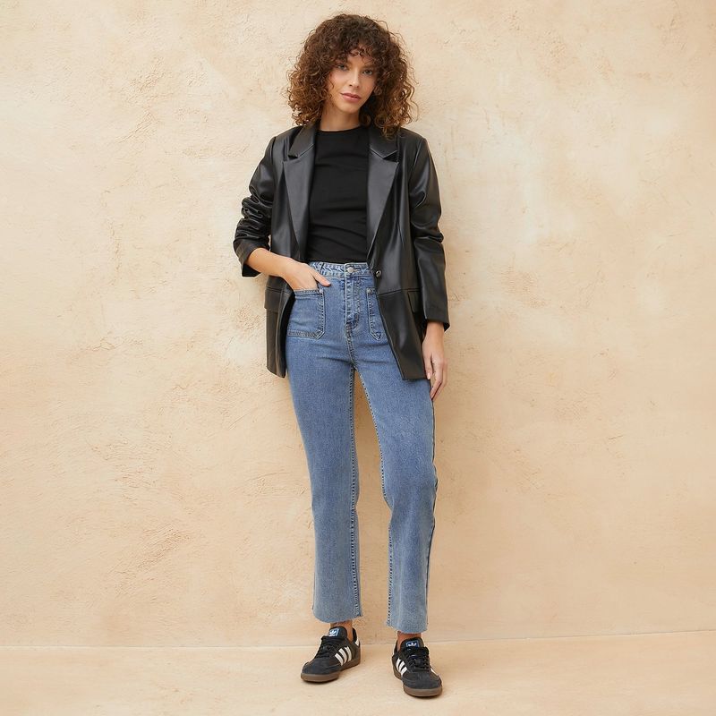 BASEMENT - Jean Cropped Tiro Alto Mujer Basement