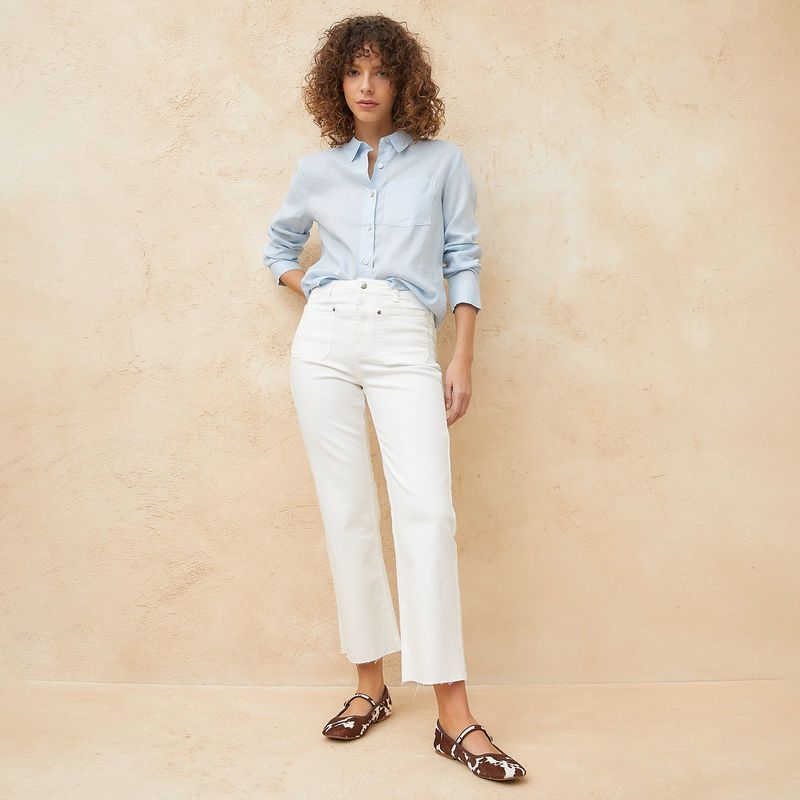 BASEMENT - Jean Cropped Tiro Alto Mujer Basement