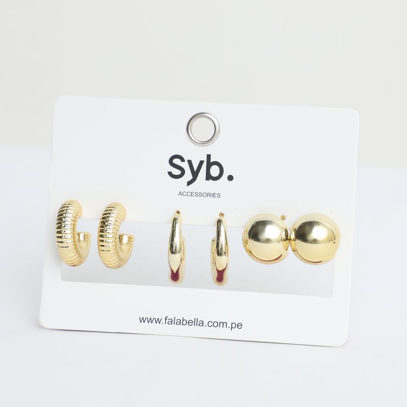 SYBILLA - Aretres Pack X3 Mujer Sybilla