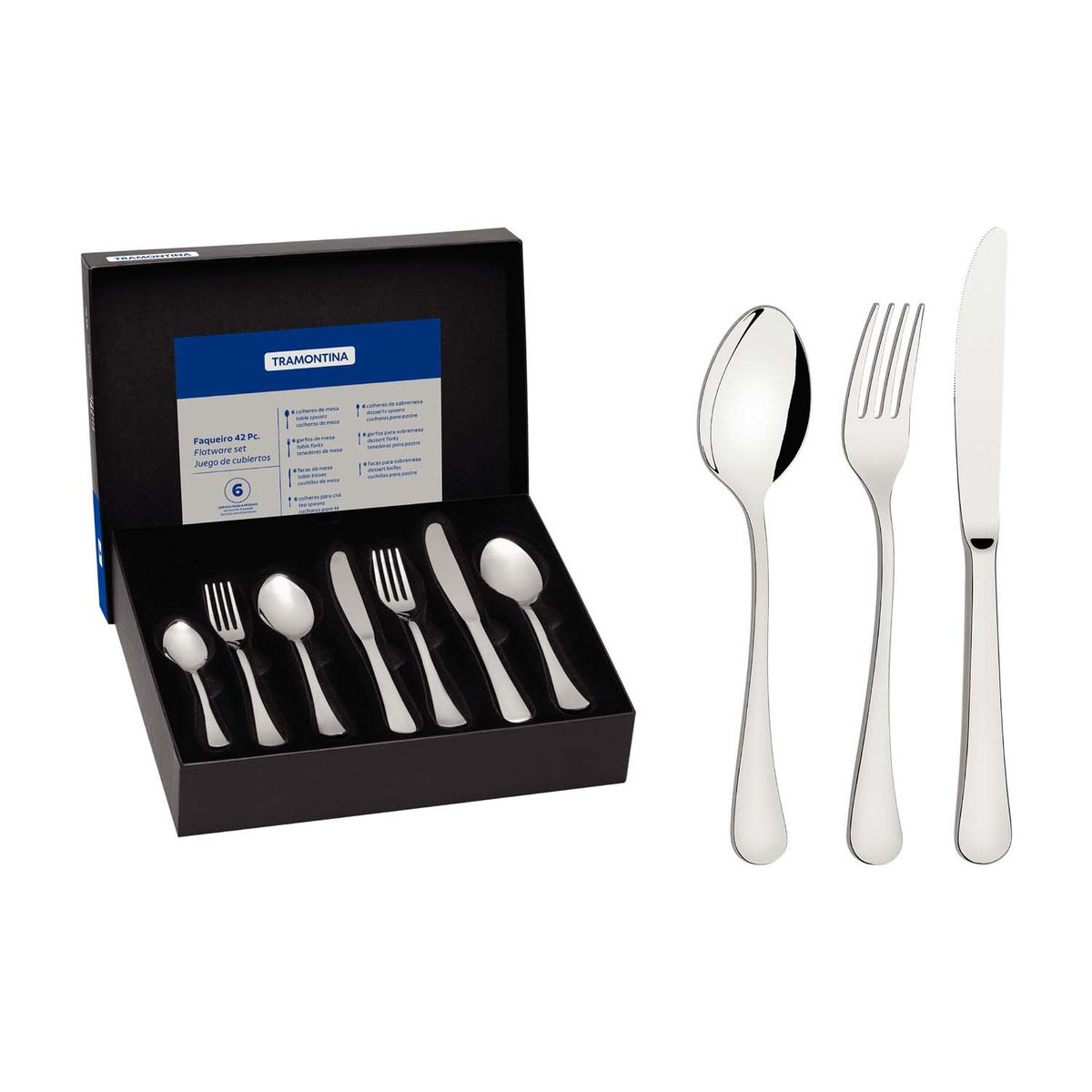 TRAMONTINA - Juego De Cubiertos 42 Piezas Zurique