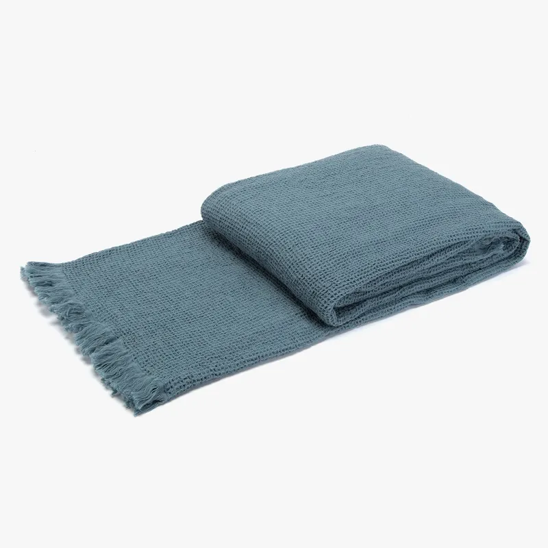 CASA CANTABRIA - Manta Waffle 100% Algodón Casa Cantabria