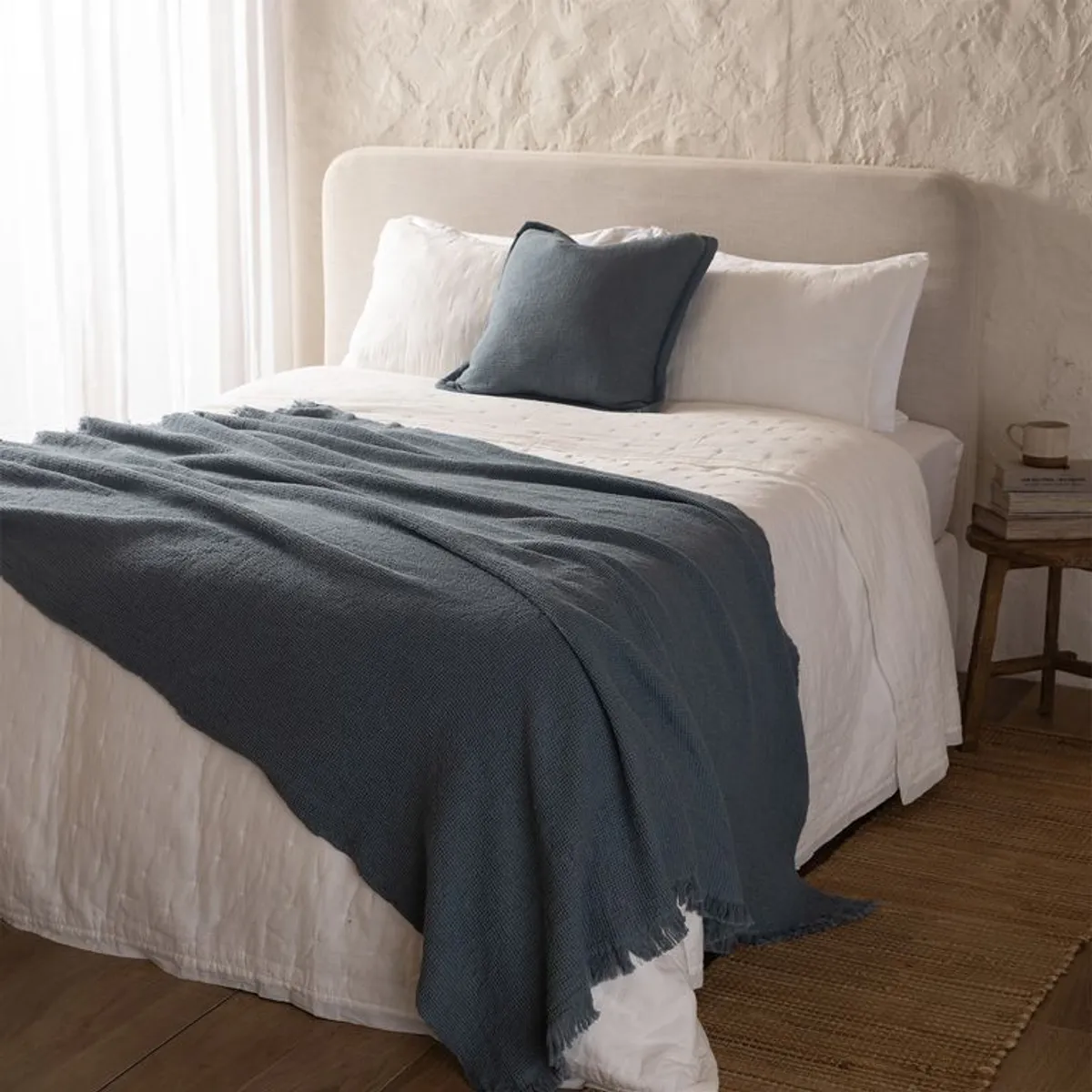 CASA CANTABRIA - Manta Waffle 100% Algodón Casa Cantabria