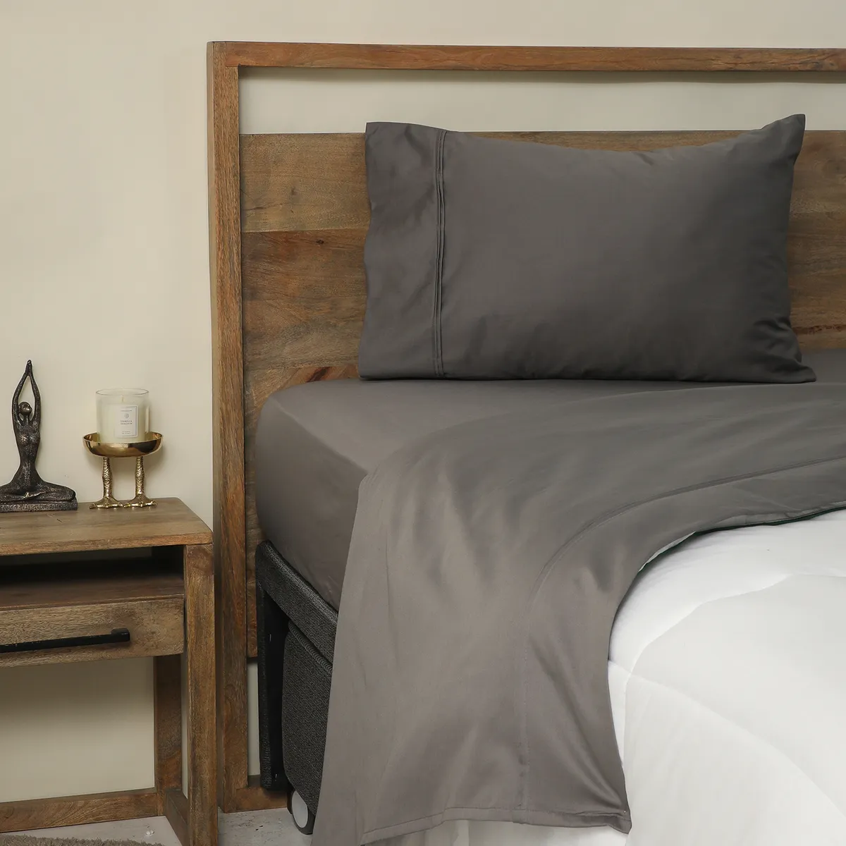 BASEMENT HOME - Juego de Sábanas Lisas 100% Algodón 800 Hilos