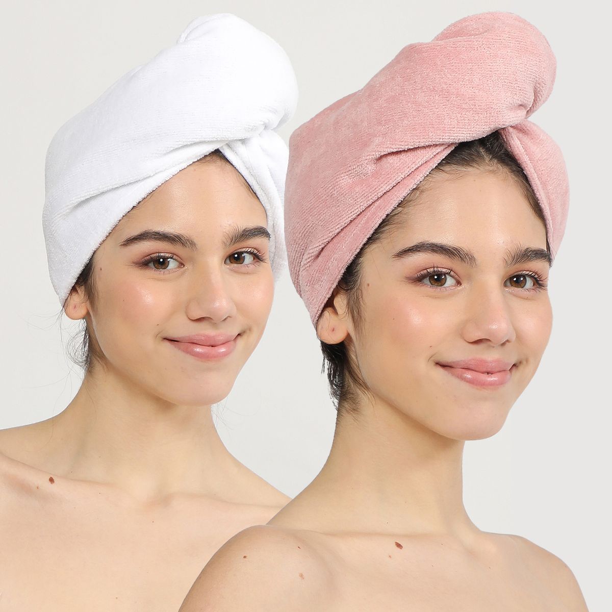 MICA - Set X2 Toalla Turbante 100% Algodón