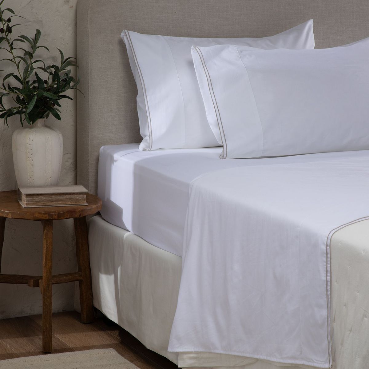 CASA CANTABRIA - Juego de Sábanas Bordadas 100% Algodón 300 Hilos Casa Cantabria