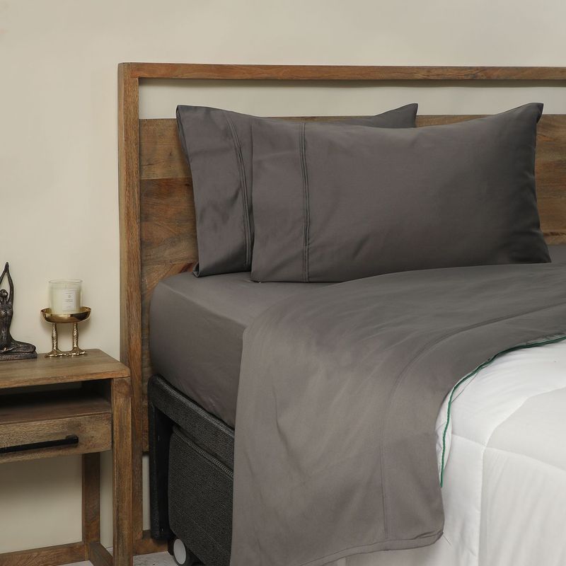 BASEMENT HOME - Juego De Sábanas Lisas 100% Algodón 800 Hilos