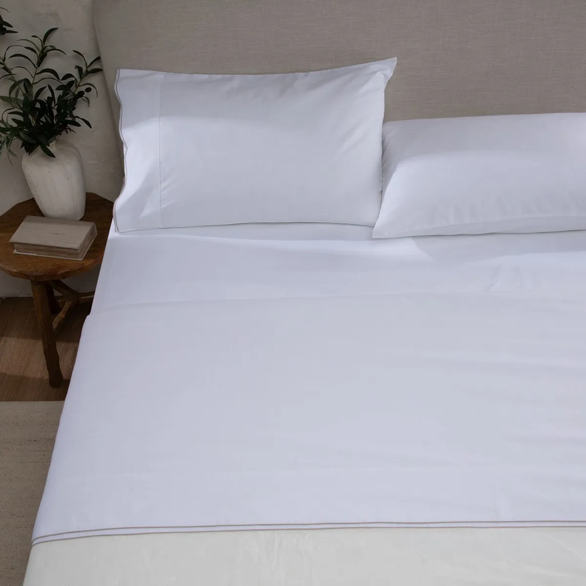 CASA CANTABRIA - Juego de Sábanas Bordadas 100% Algodón 300 Hilos Casa Cantabria