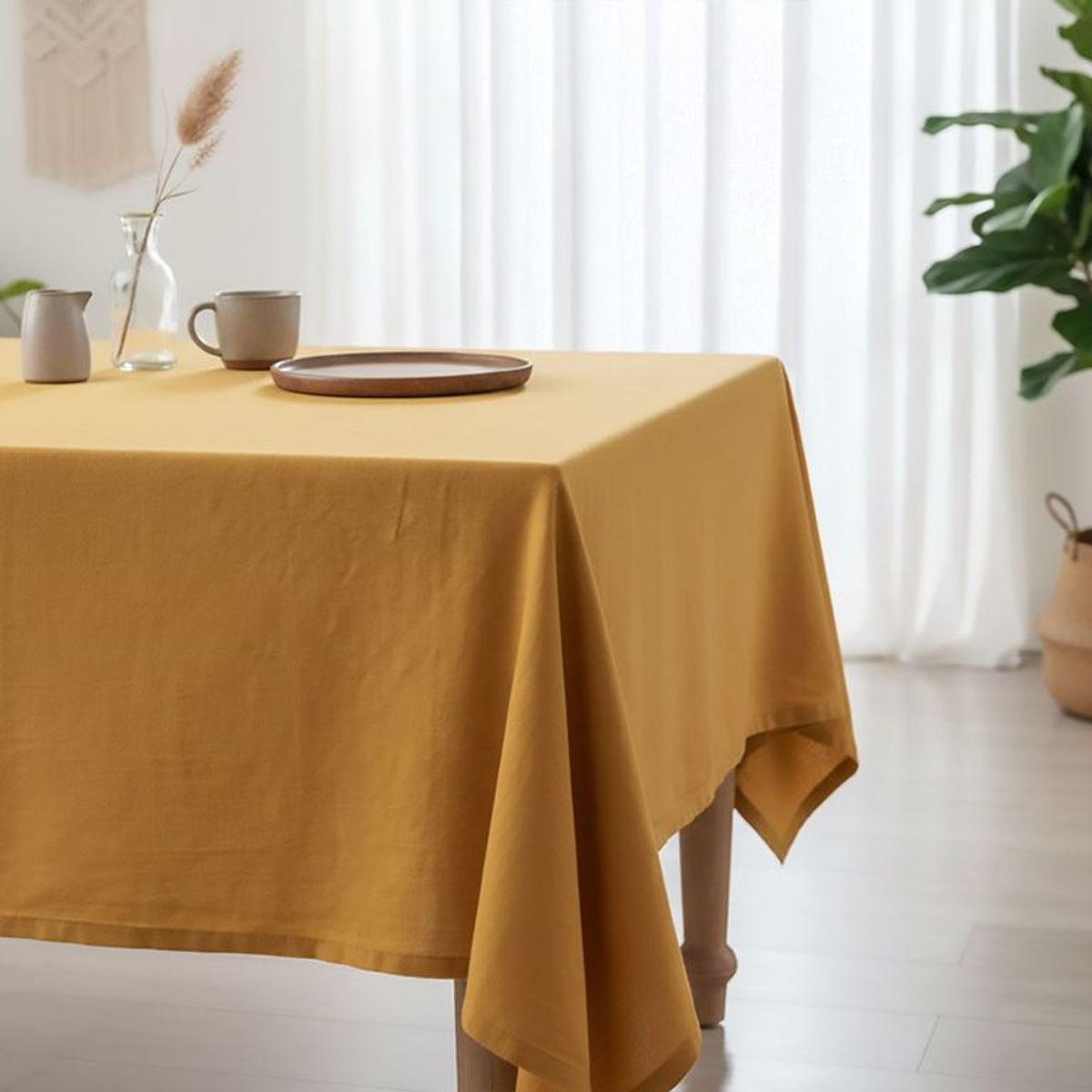 BASEMENT HOME - Mantel Cotton Linen Mostaza 150x210 Cm