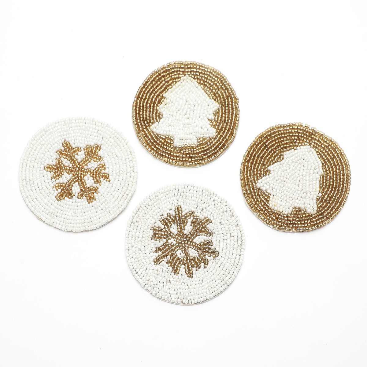 ROBERTA ALLEN - Set X4 Posavasos Mostacillas Gold