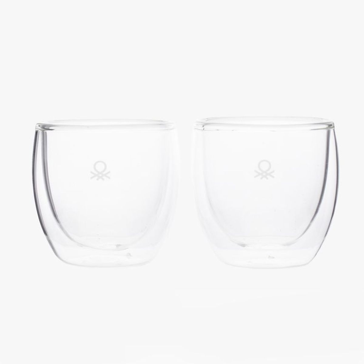 BENETTON - Set x2 Tazas Doble Pared Transparente 110 ml