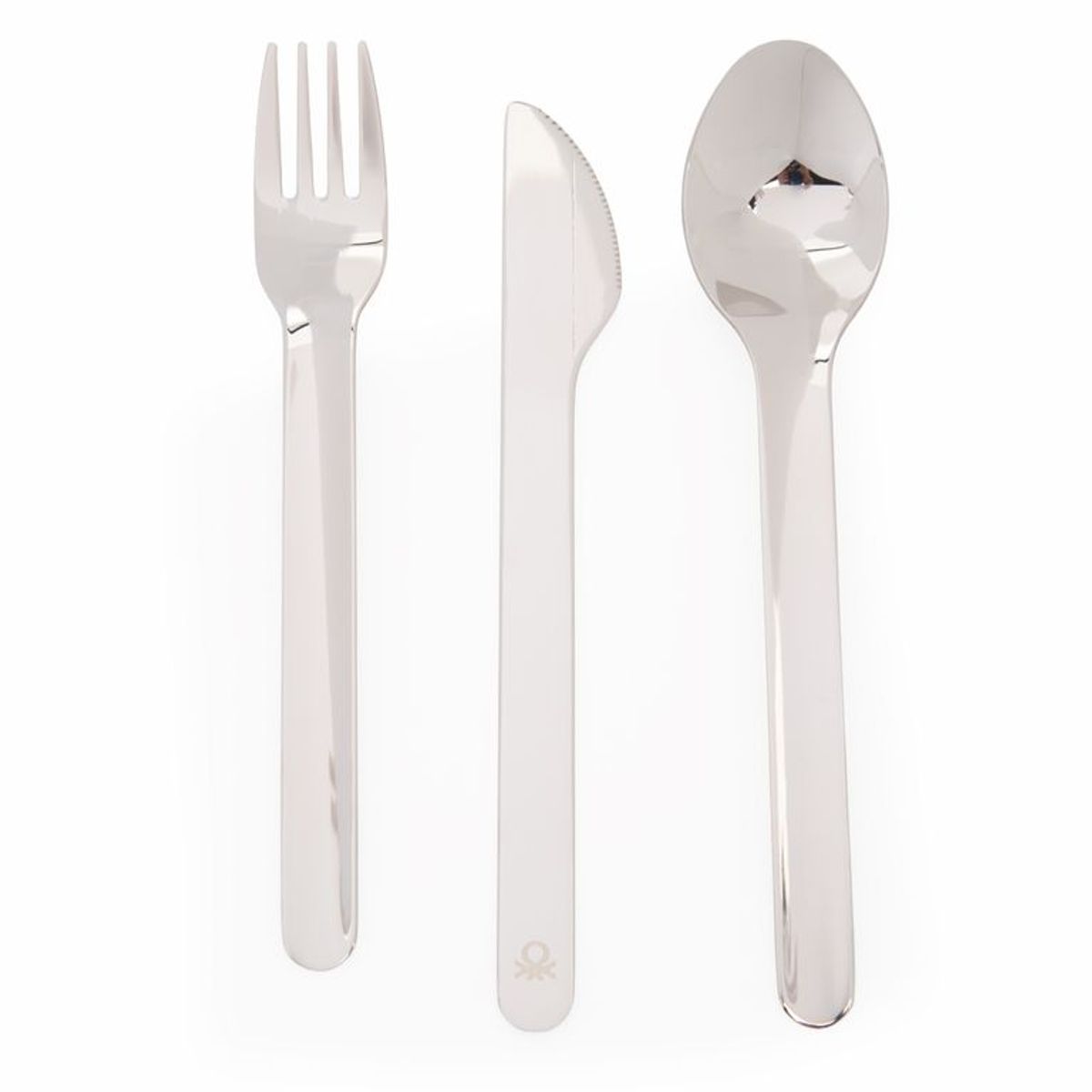 BENETTON - Set x3 Cubiertos Acero Inoxidable