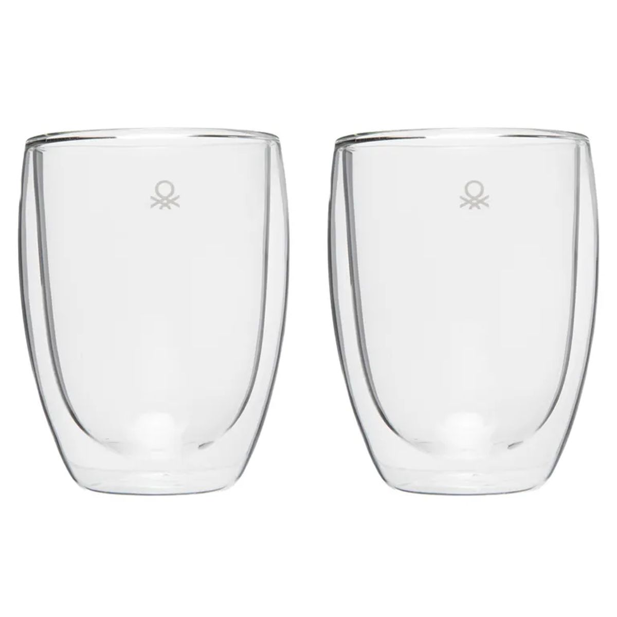 BENETTON - Set X2 Tazas Doble Pared Transparente 350 Ml