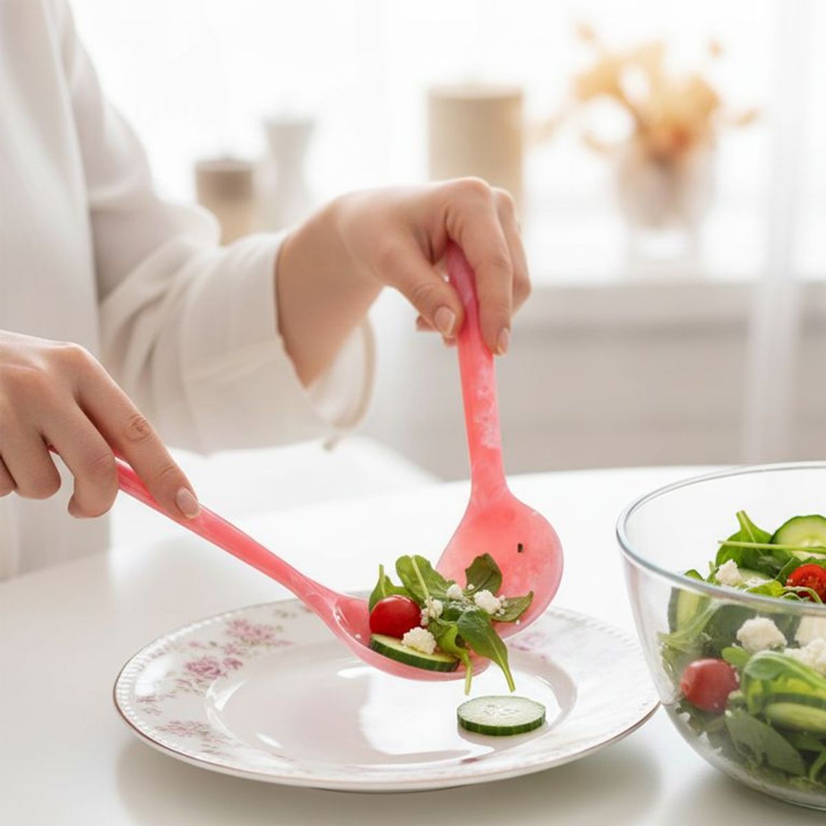 ROBERTA ALLEN - Set X2 Cubiertos De Servir Flori Naif Turquesa