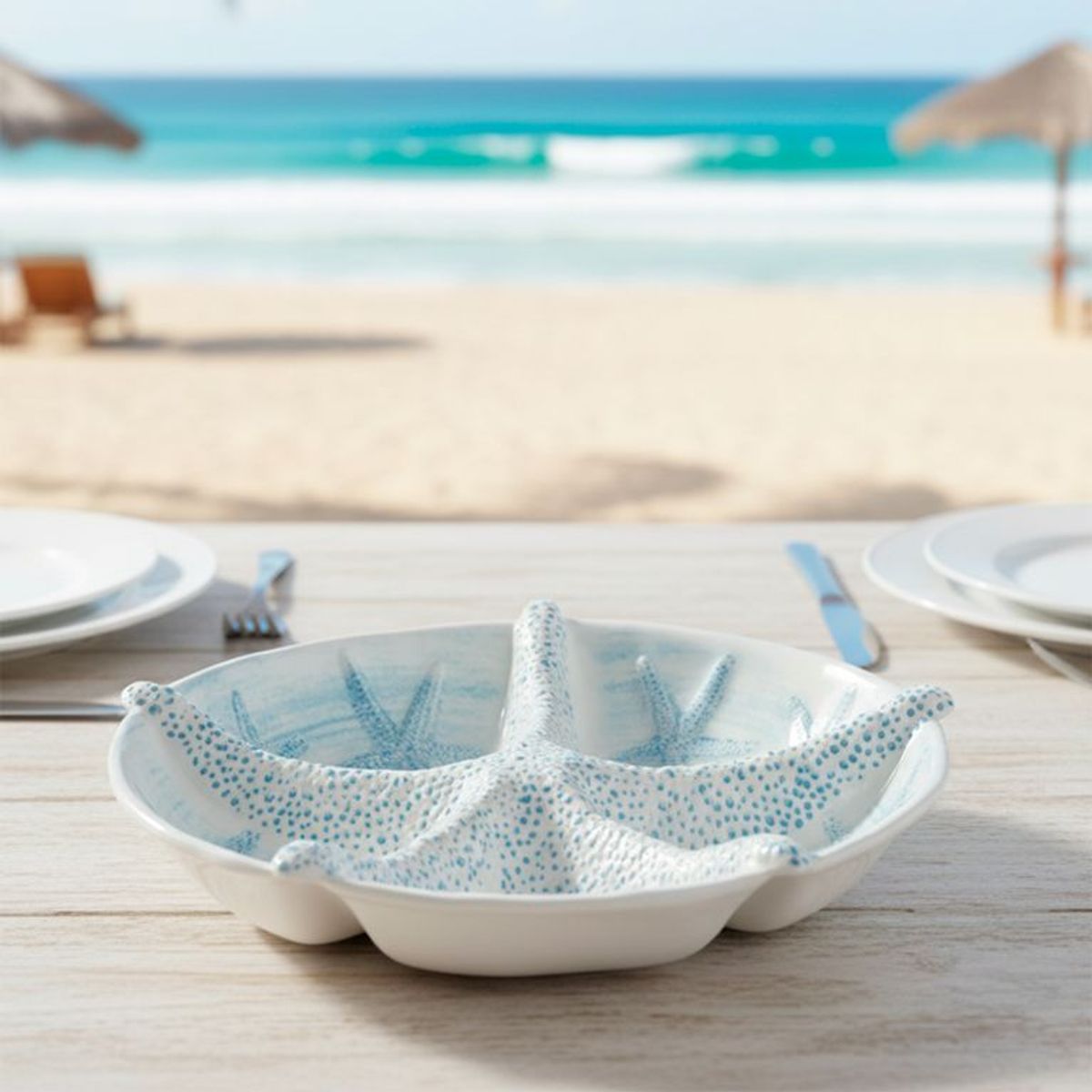 BASEMENT HOME - Fuente Aperitivo Estrella Melamina Hamptons 34 cm