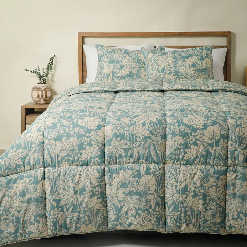 MICA - Edredón Estampado Reversible Floreado Mica