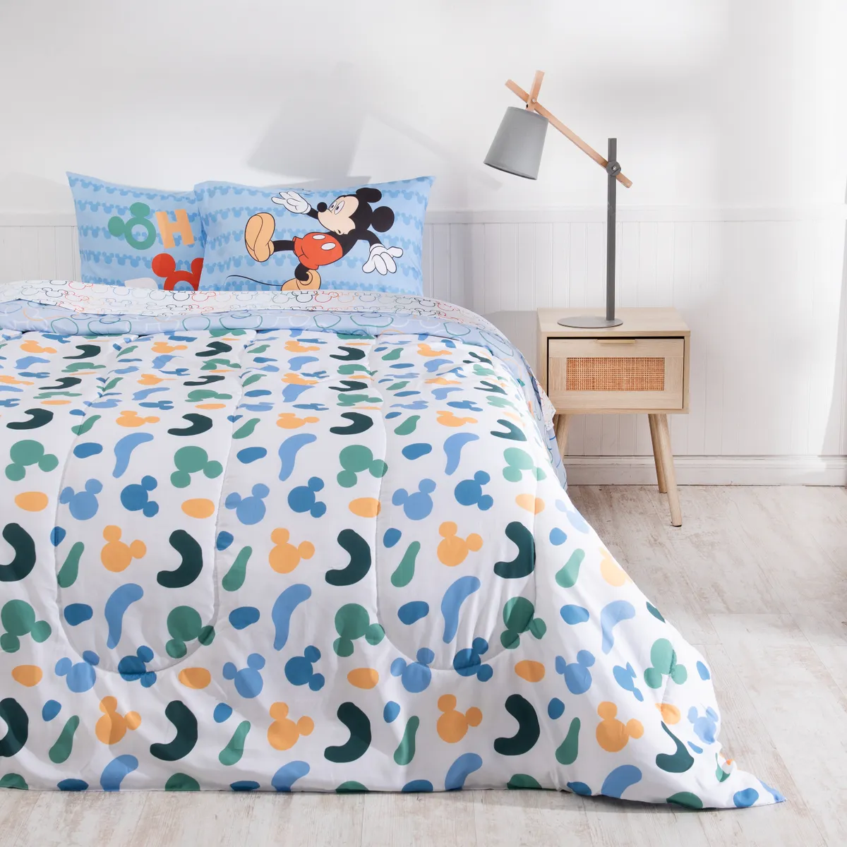 DISNEY - Juego de Cama : Edredón + Juego de Sábanas mickey