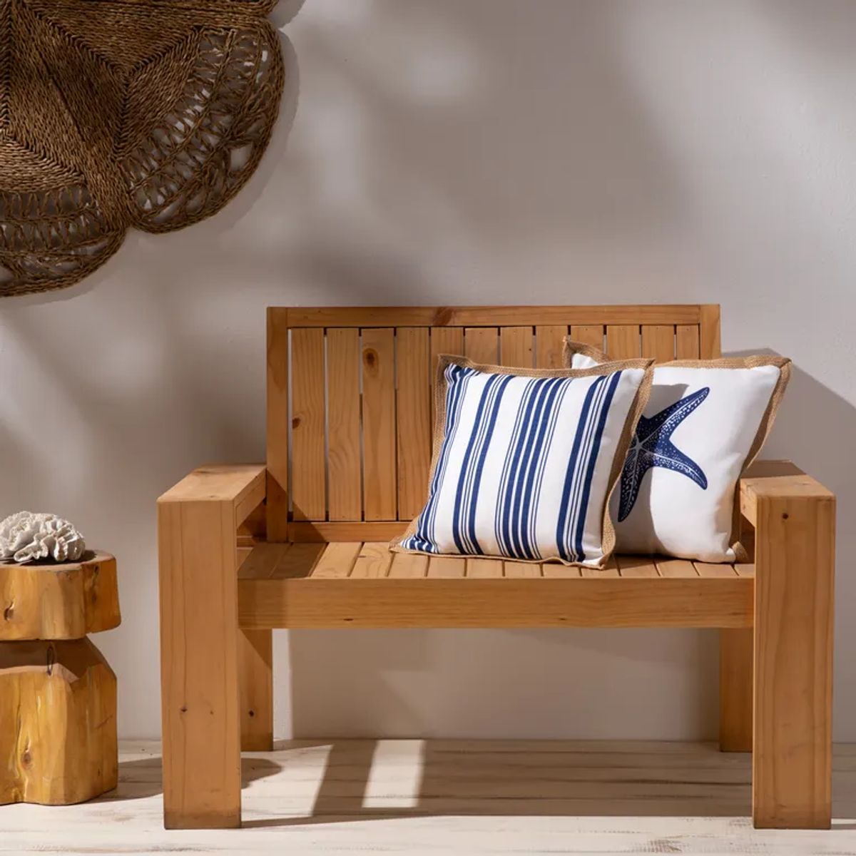 BASEMENT HOME - Cojín Terraza Resistente Al Agua Azul 45x45cm