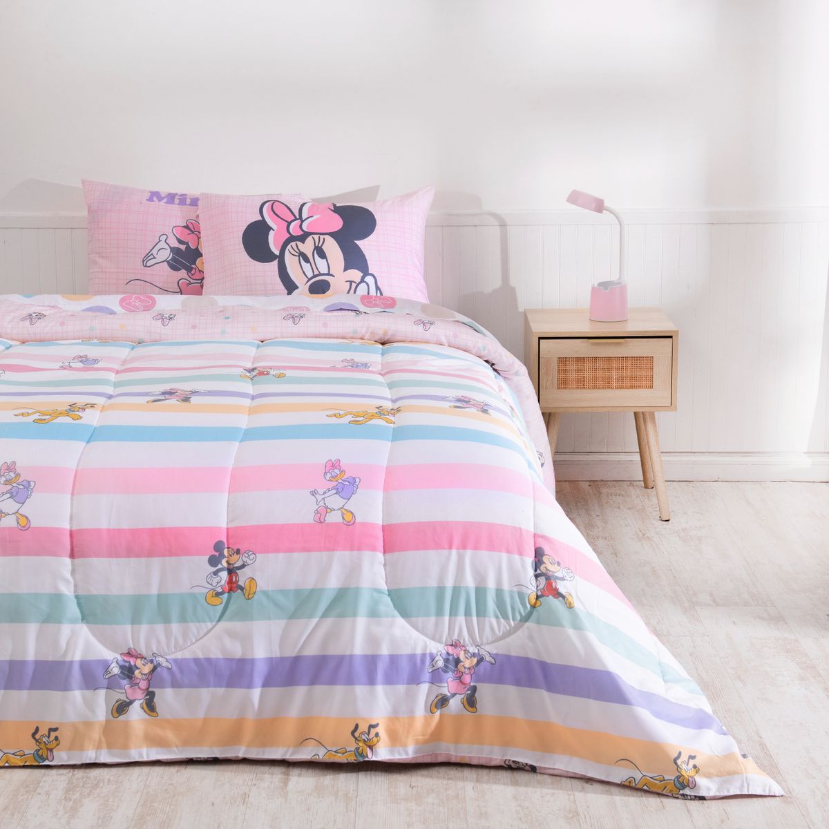 DISNEY - Juego de Cama : Edredón + Juego de Sábanas minnie