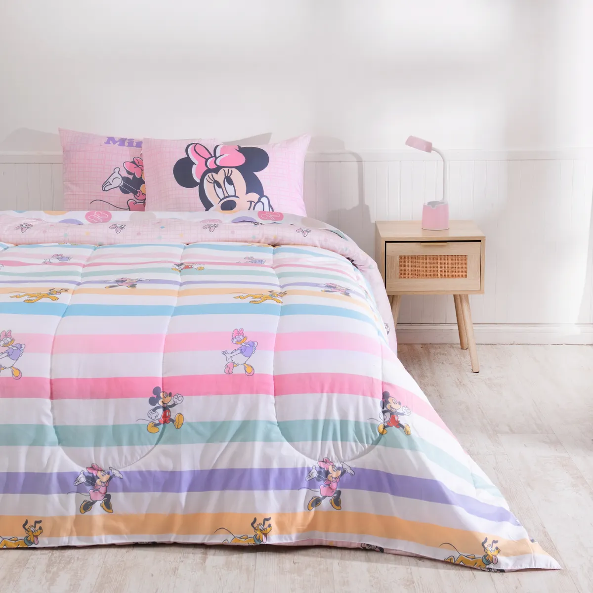 DISNEY - Juego de Cama : Edredón + Juego de Sábanas minnie