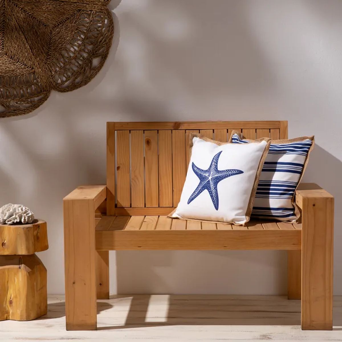 BASEMENT HOME - Cojín Terraza Resistente Al Agua Mar Azul 30x50cm