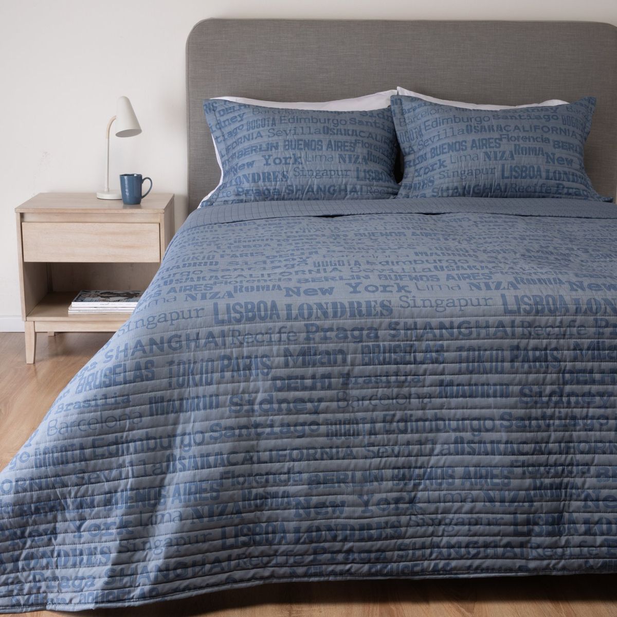 MICA - Cubrecama Estampado Reversible Mar Mica