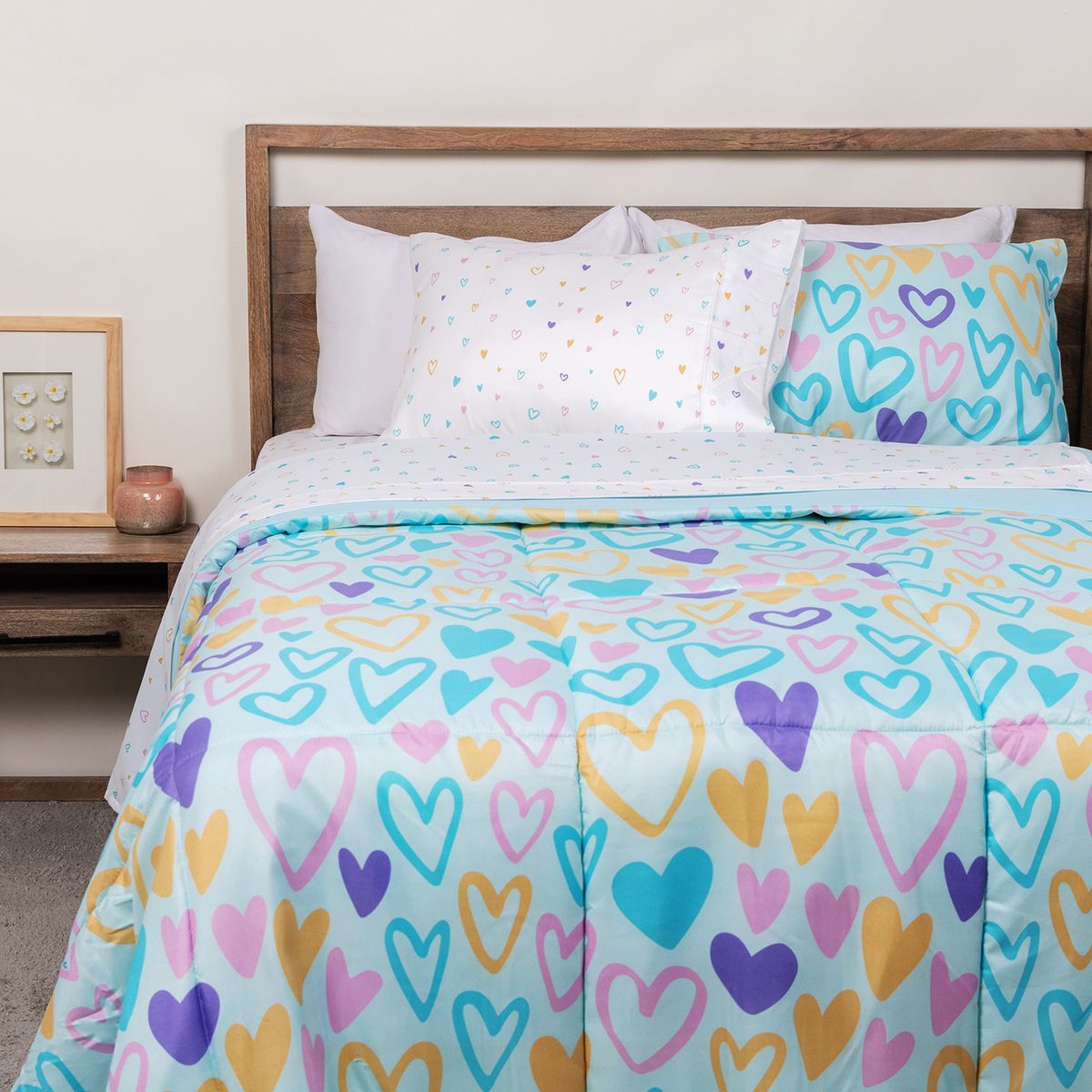 MICA KIDS - Juego de Cama: Edredón + Juego de Sábanas Lola 1.5p Mica Kids