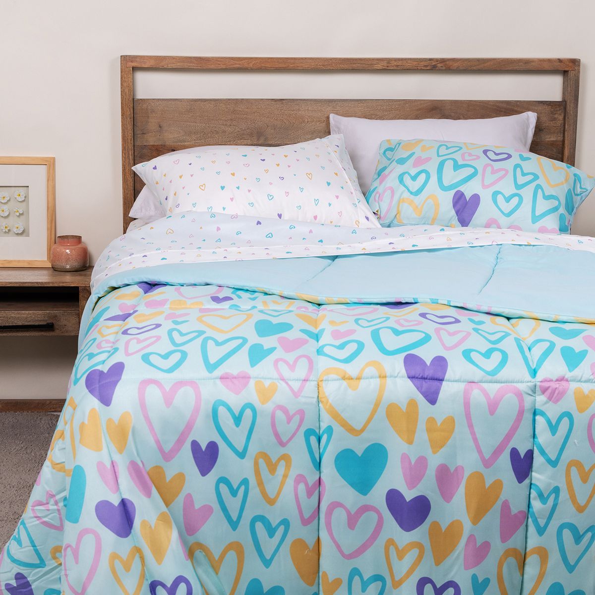 MICA KIDS - Juego de Cama: Edredón + Juego de Sábanas Lola 1.5p Mica Kids