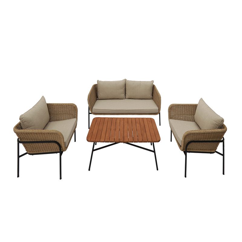 MICA - Juego De Sala De Terraza Parma 2-1-1 Cuerpos Con Mesa De Centro