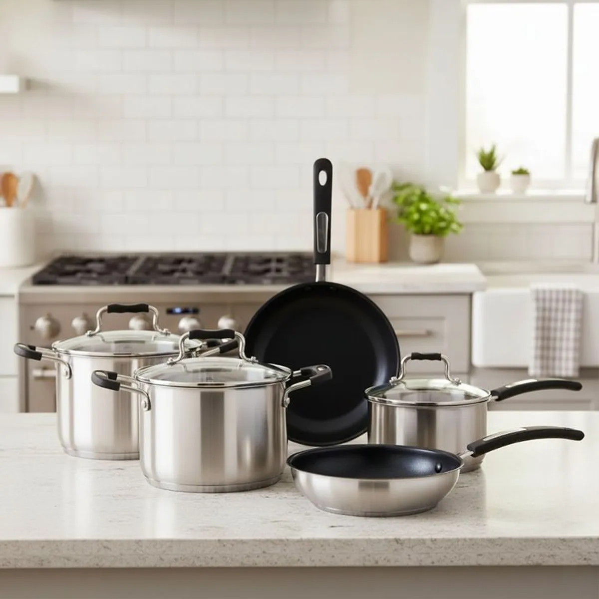 WURDEN - Juego De Ollas 8 Piezas Acero Inoxidable