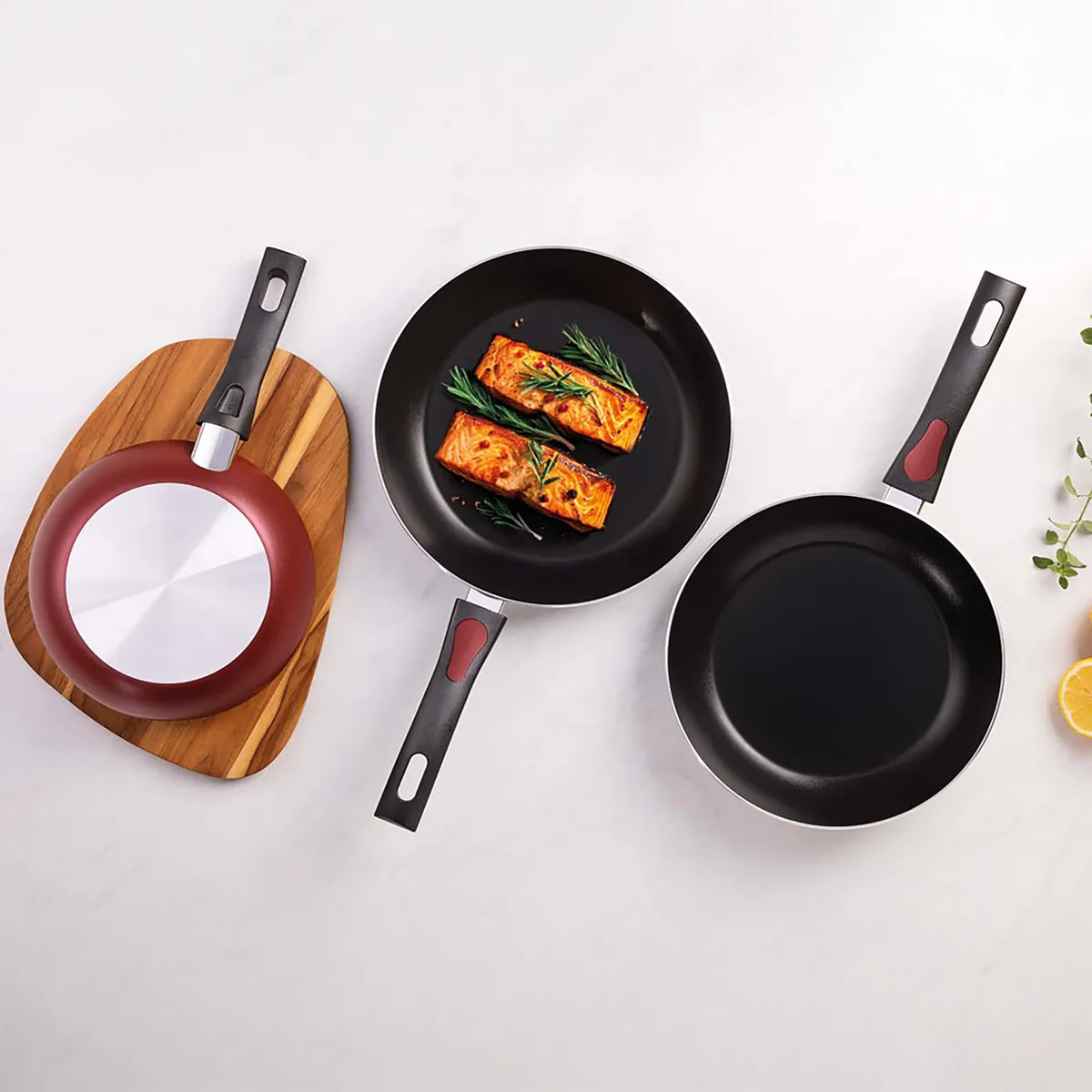 TRAMONTINA - Set X3 Sartenes Burdeo 20cm 24cm Y 26cm