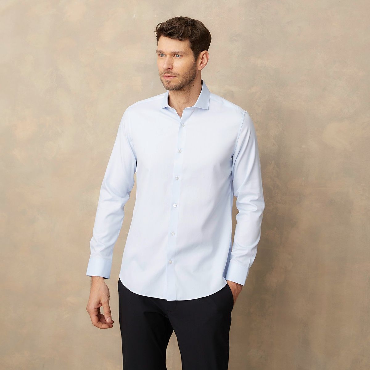 WOLF&HANK - Camisa de Vestir Manga Larga Algodón Hombre Wolf&Hank