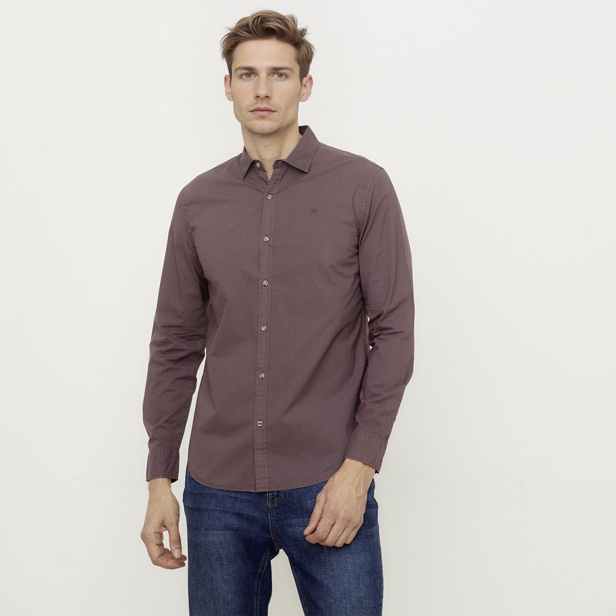 WOLF&HANK - Camisa 100% Algodón Hombre Casual Wolf&hank