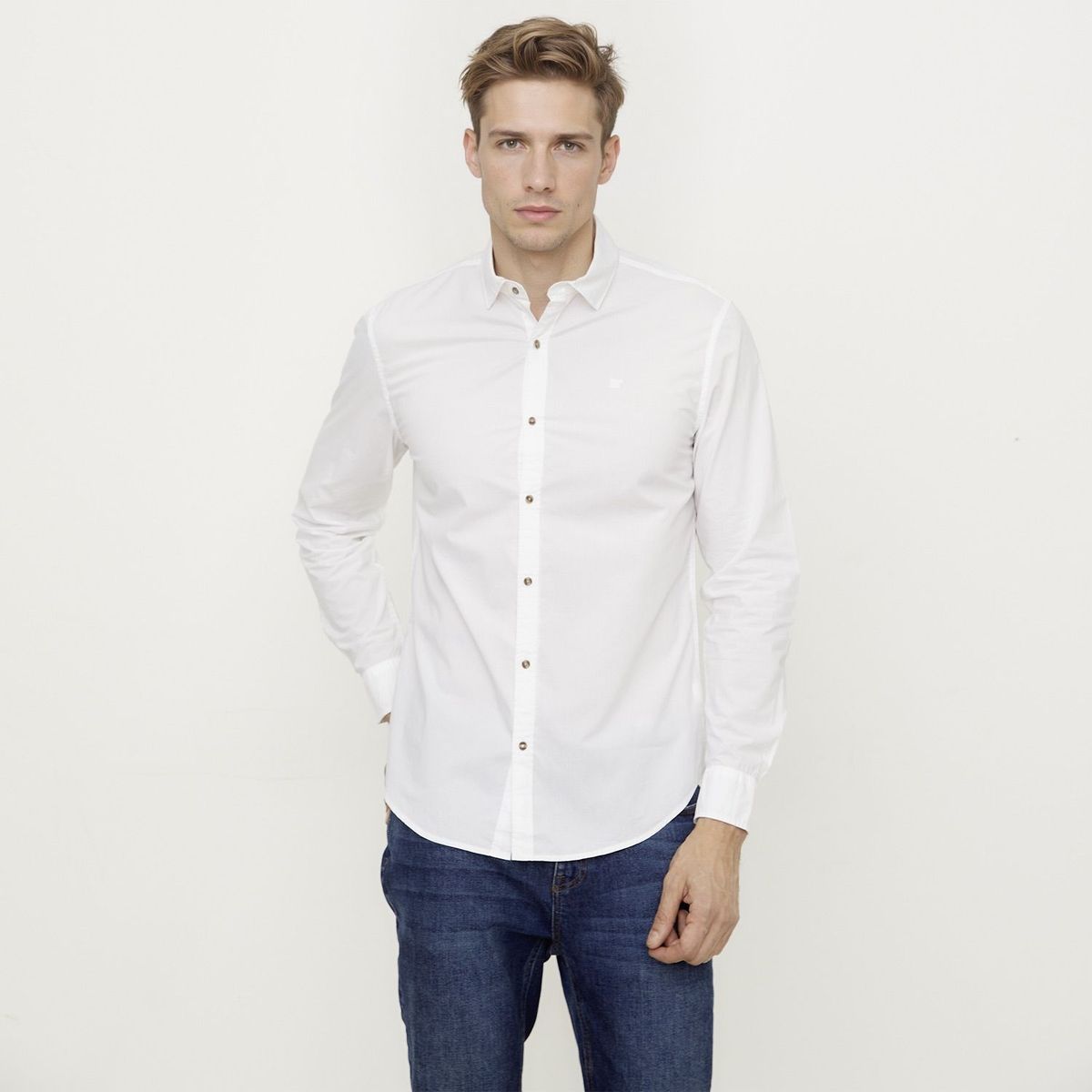 WOLF&HANK - Camisa 100% Algodón Hombre Casual Wolf&hank