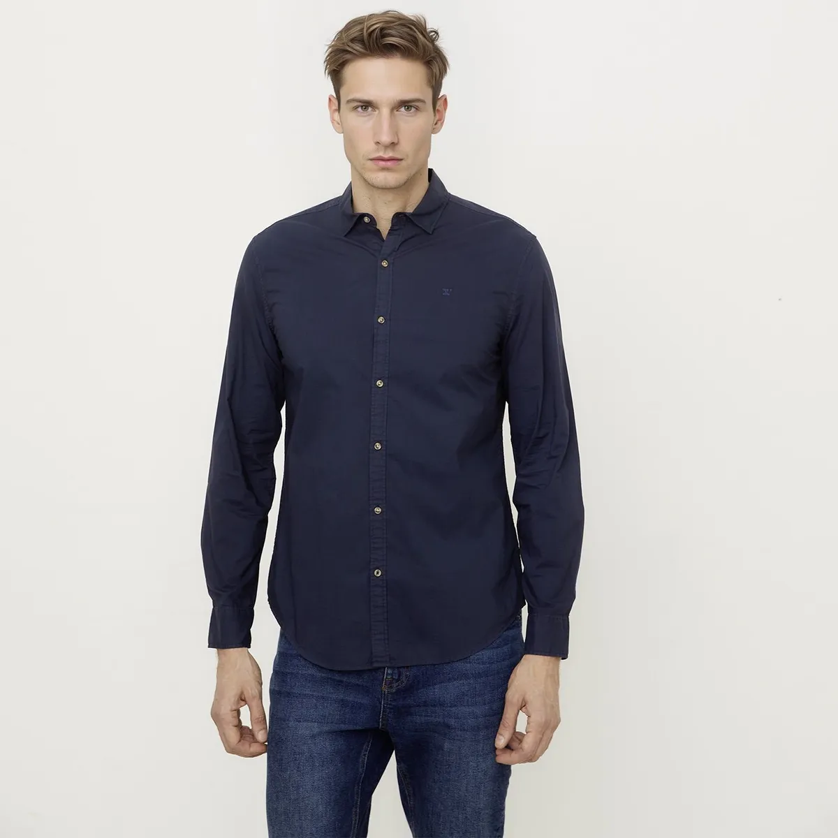 WOLF&HANK - Camisa 100% Algodón Hombre Casual Wolf&hank