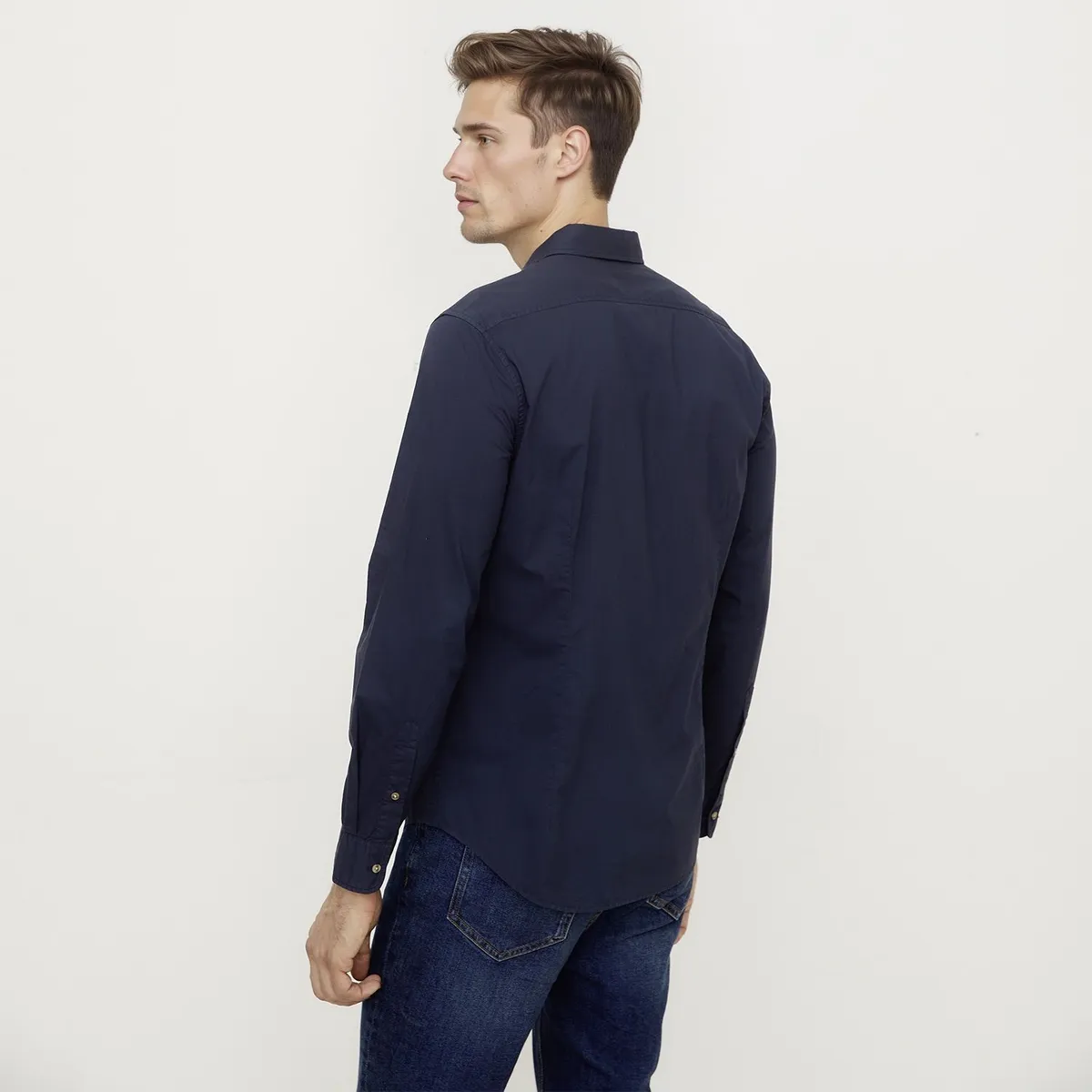 WOLF&HANK - Camisa 100% Algodón Hombre Casual Wolf&hank