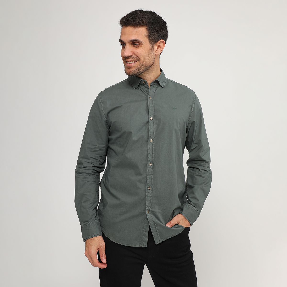 WOLF&HANK - Camisa 100% Algodón Hombre Casual Wolf&hank