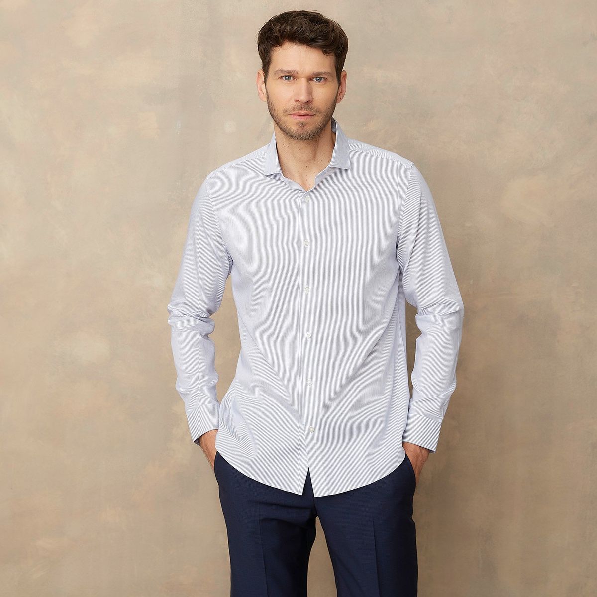 WOLF&HANK - Camisa 100% Algodón Casual Hombre Wolf&hank