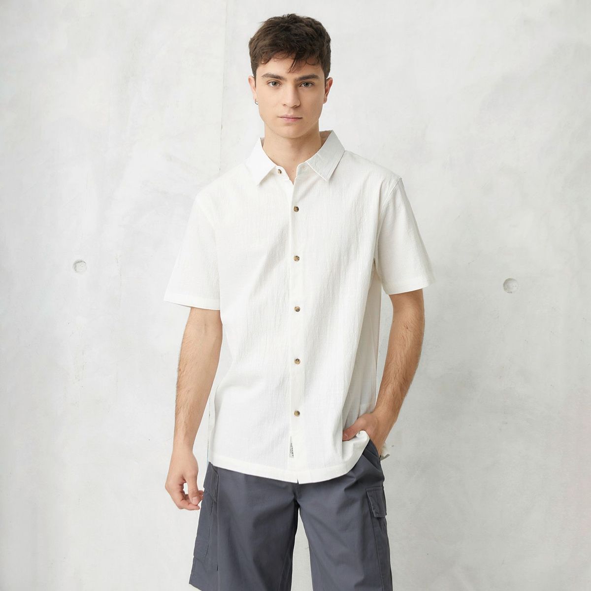 BEARCLIFF - Camisa 100% Algodónregular Fit Hombre Bearcliff