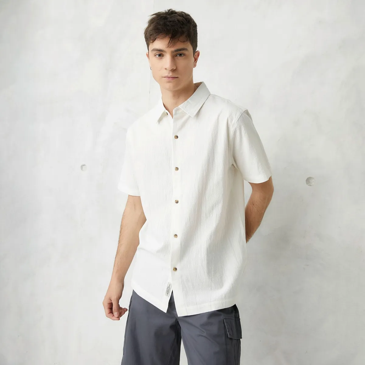 BEARCLIFF - Camisa 100% Algodónregular Fit Hombre Bearcliff