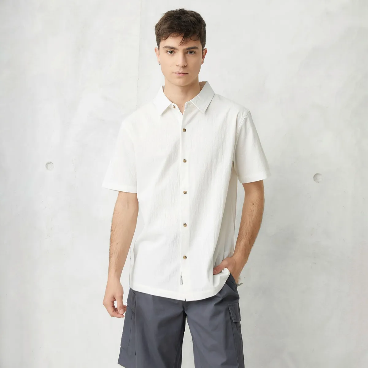BEARCLIFF - Camisa 100% Algodónregular Fit Hombre Bearcliff