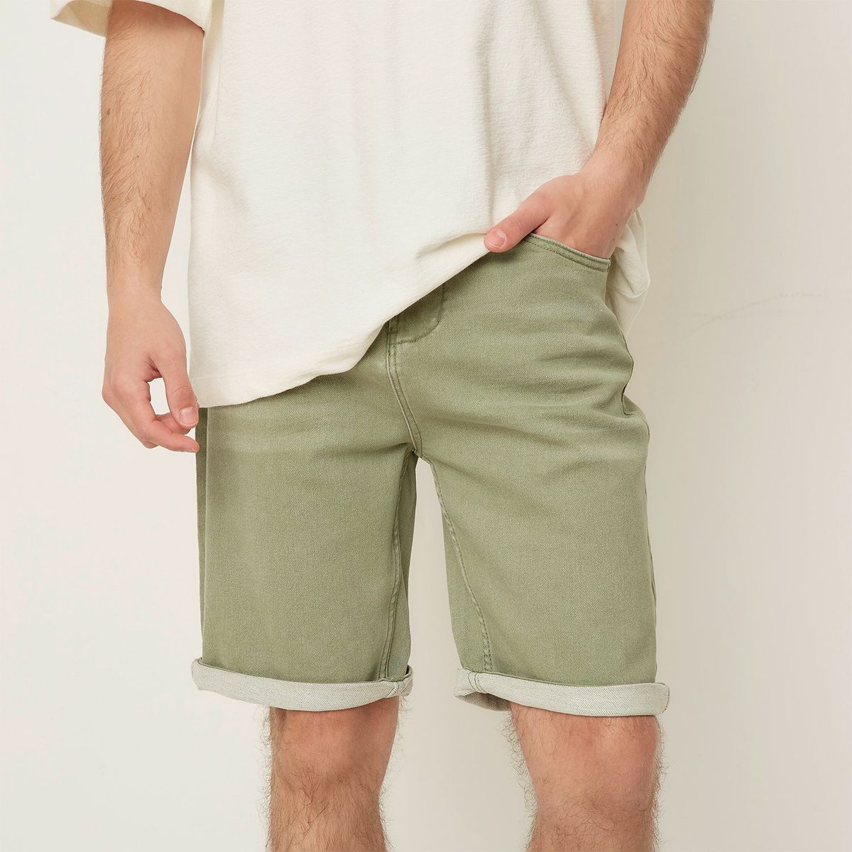 BEARCLIFF - Short Denim Casual Hombre Bearcliff