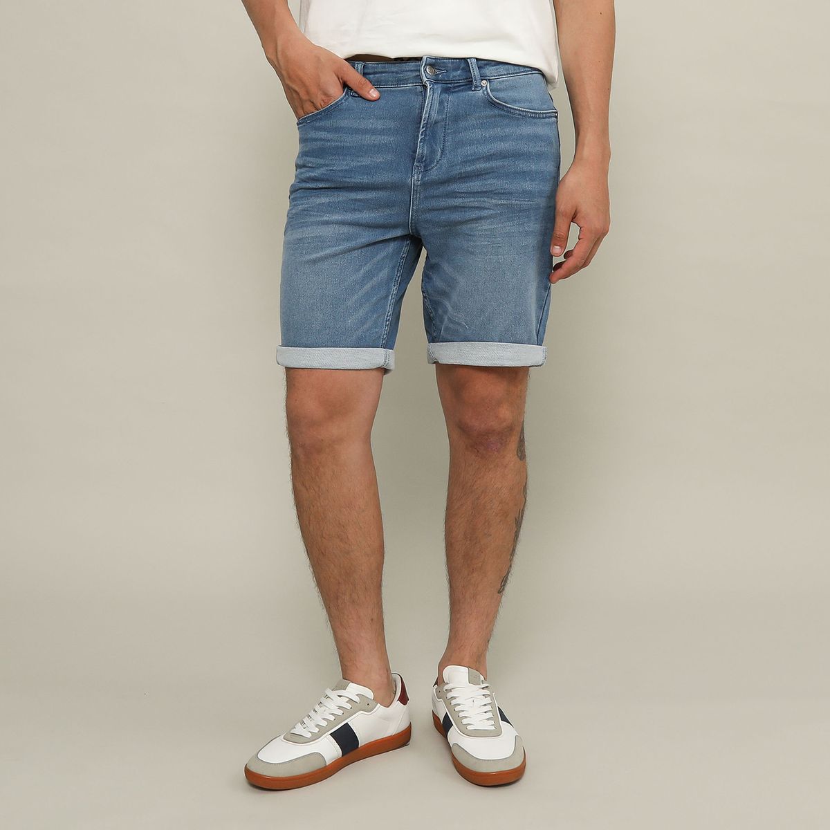 BEARCLIFF - Short Denim Casual Hombre Bearcliff