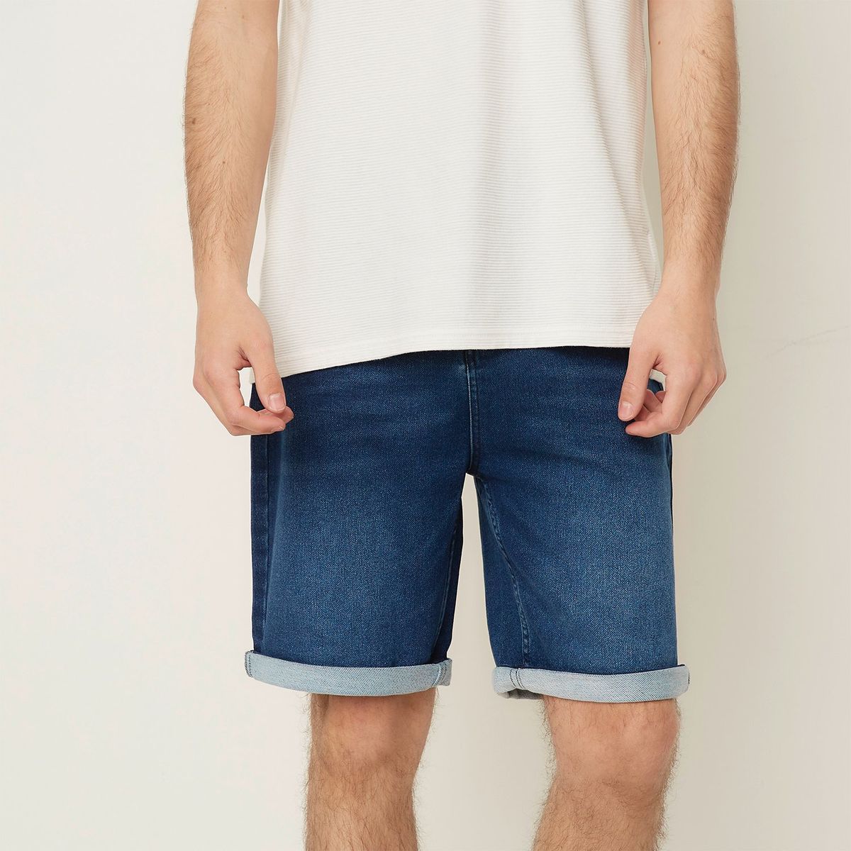 BEARCLIFF - Short Denim Casual Hombre Bearcliff