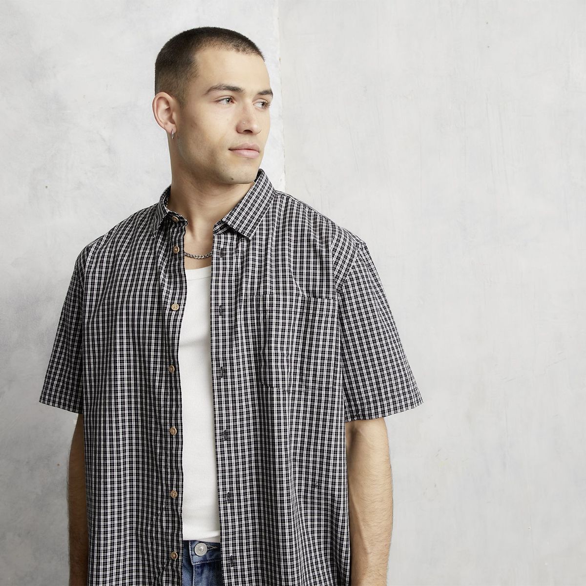 DENIMLAB - Camisa 100% Algodón Boxy Fit Hombre Denimlab