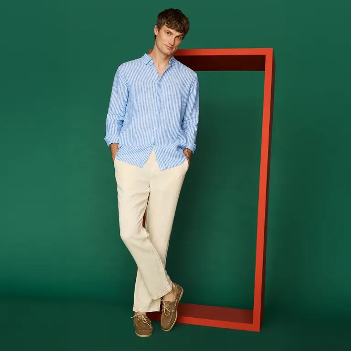 LA MARTINA - Camisa 100% Lino Casual Hombre La Martina