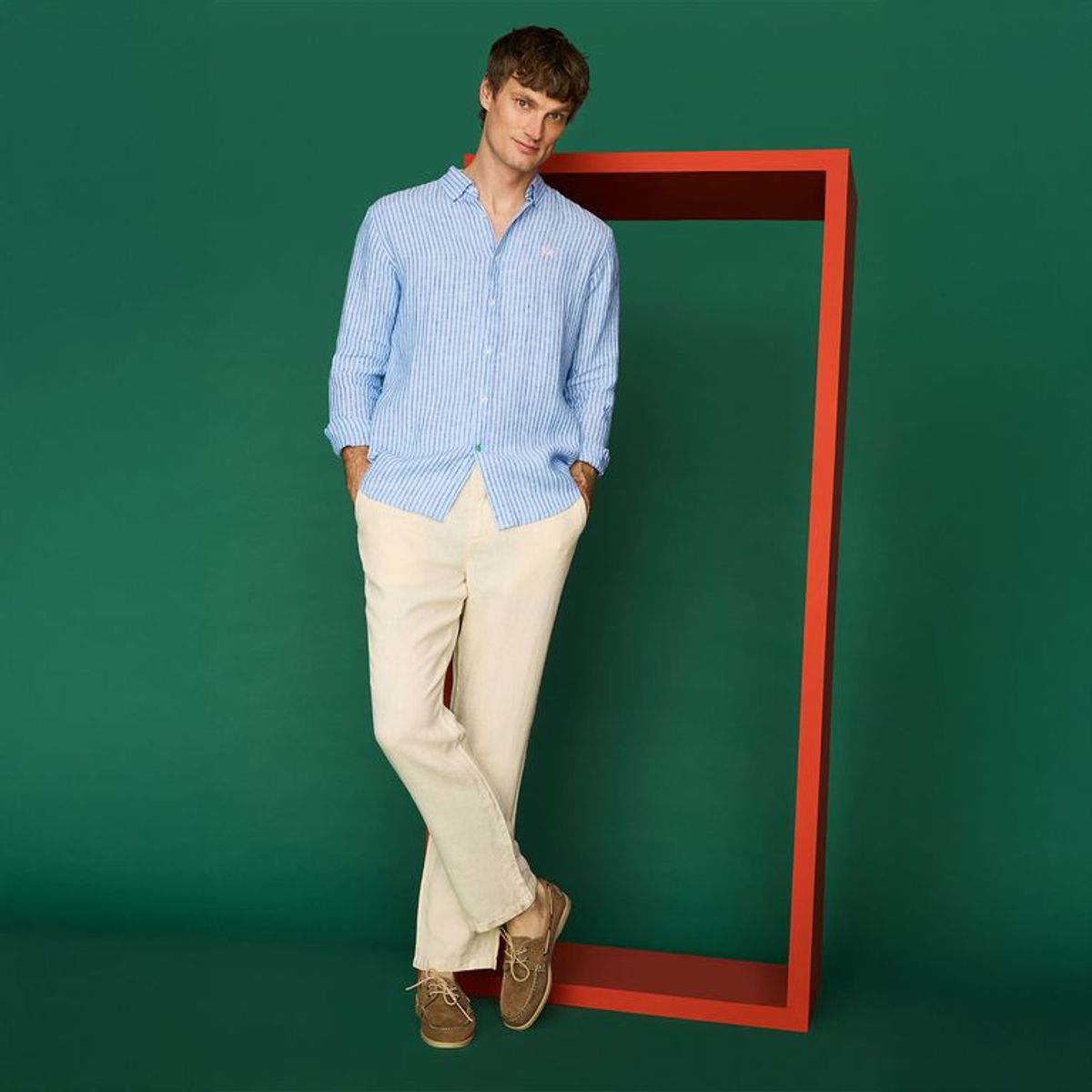 LA MARTINA - Camisa 100% Lino Casual Hombre La Martina