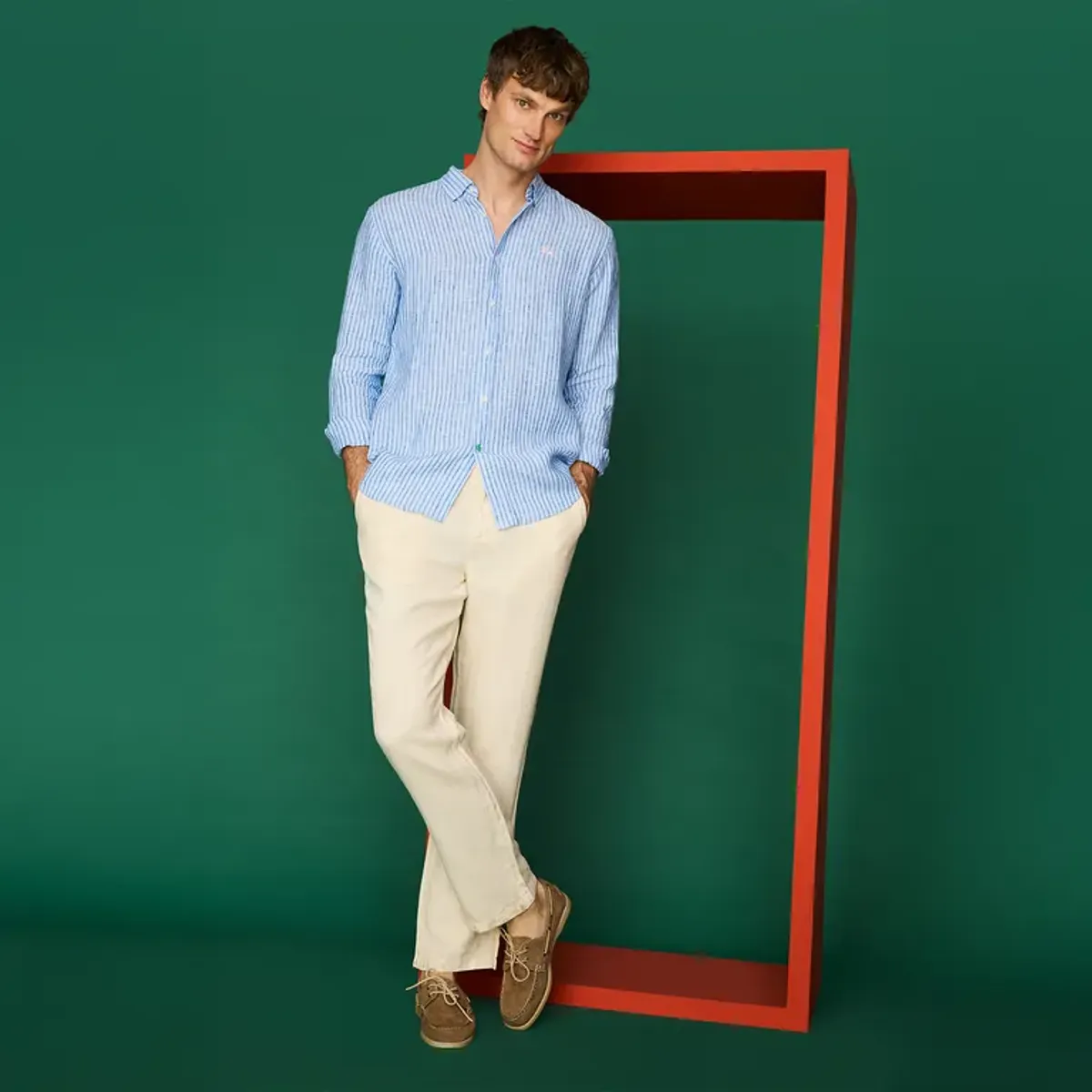 LA MARTINA - Camisa 100% Lino Casual Hombre La Martina