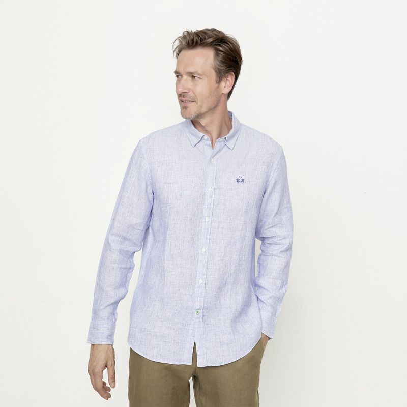 LA MARTINA - Camisa 100% Lino Casual Hombre La Martina