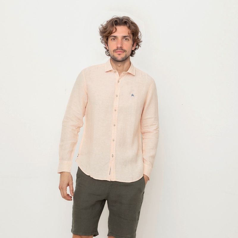 CASCAIS - Camisa 100% Lino Casual Regular Fit Hombre Cascais