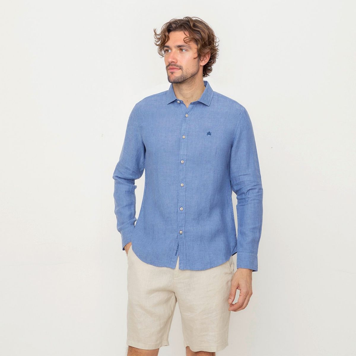 CASCAIS - Camisa 100% Lino Casual Regular Fit Hombre Cascais